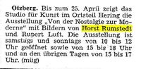 Hinweis auf Ausstellung von Horst Rumstedt, FAZ vom 10.04.1979