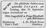 Geburtsanzeige Karl Lagerfeld
