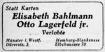 Verlobungsanzeige Eltern von Karl Lagerfeld